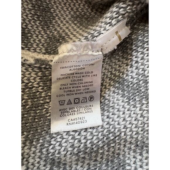 Ann Taylor The Loft 100% cotton crop top cheetah print gray cardigan women's M - Picture 8 of 8